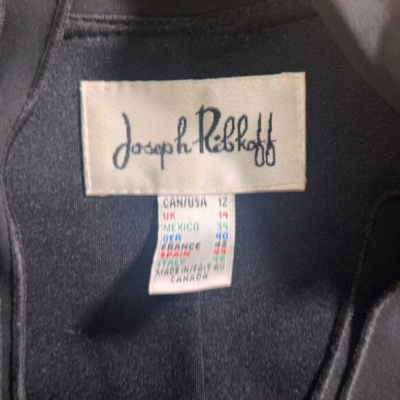 Joseph Ribkoff Women 12 Black Faux Leather Sheer Sleeveless Cardigan Vest‎ (V) - Picture 4 of 7